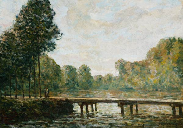 Kleine Brücke über den Fluss Orvanne de Alfred Sisley