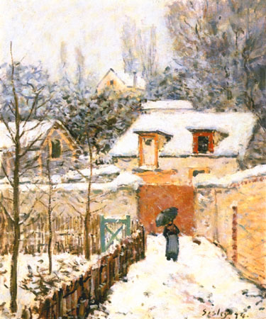 Nieve en Louveciennes de Alfred Sisley