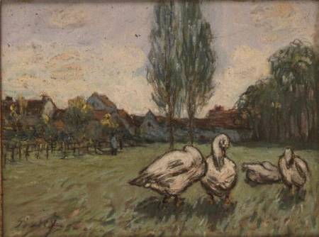 Geese (pastel) de Alfred Sisley