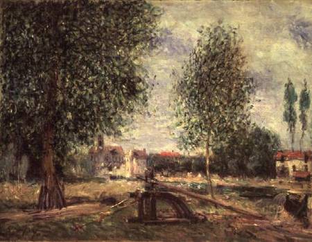 Landscape at Moret-sur-Loing de Alfred Sisley