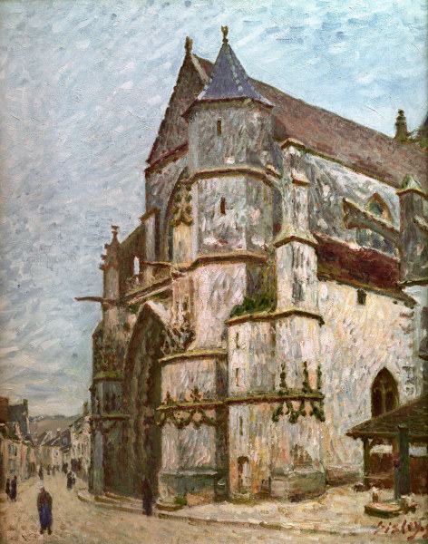 Sisley / Church in Moret in winter /1894 de Alfred Sisley