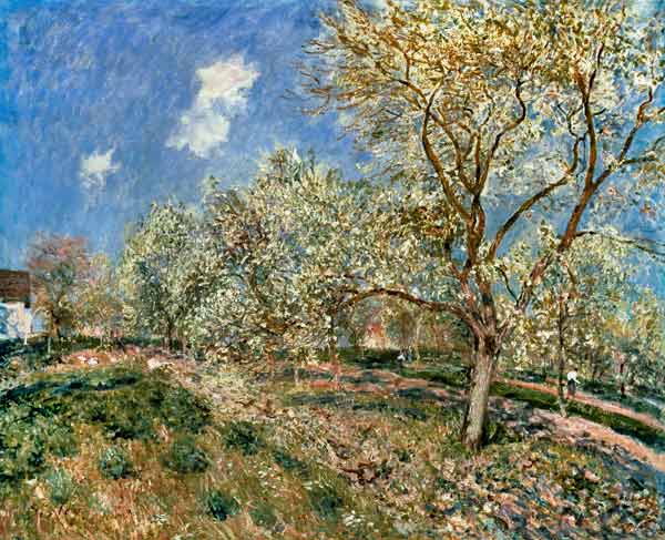 Springtime at Veneux de Alfred Sisley