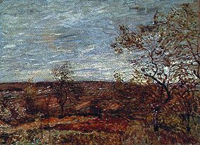 A windy day in Venaux. de Alfred Sisley