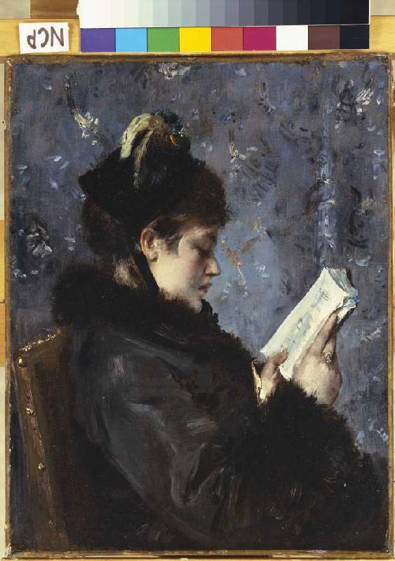 Portrait von Madame Brizat, Mitglied der Comédie Francaise. de Alfred Stevens