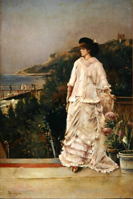 Woman on a Terrace de Alfred Stevens