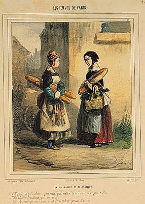 The Baker''s Art, plate number 27 from the ''Les Femmes de Paris'' series, 1841-42 de Alfred Andre Geniole