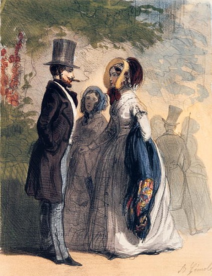 The Regular Visitor to Ranelagh Gardens, from ''Les Femmes de Paris'', 1841-42 de Alfred Andre Geniole
