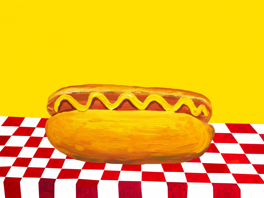 Hot Dog With Mustard Red Check Yellow de Alice Straker