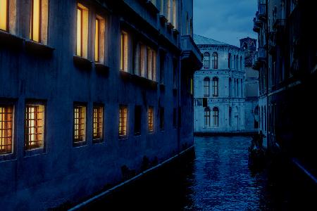 Venice channels by night