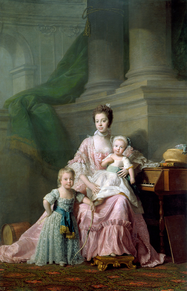 Queen Charlotte (1744-1818), with her Two Eldest Sons de Allan Ramsay