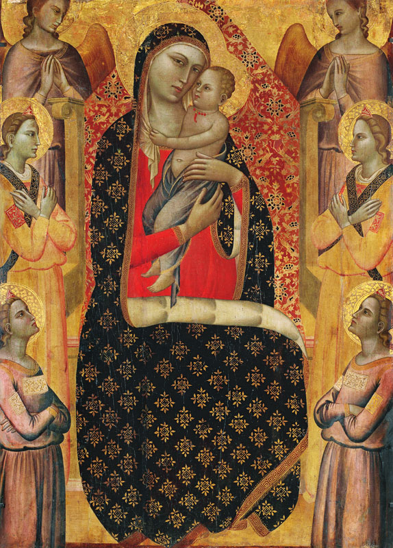 Madonna and child enthroned with six angels de Allegretto Nuzi