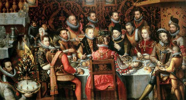 King Philip II (1527-98) banqueting with his Courtiers de Alonso Sánchez-Coello