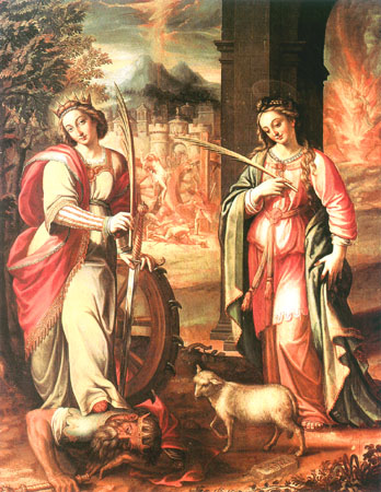 St. Catherina and St. Agnes de Alonso Sánchez-Coello