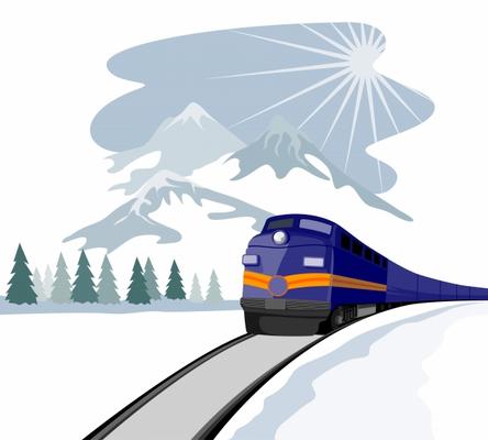 Train traveling in the winter de Aloysius Patrimonio