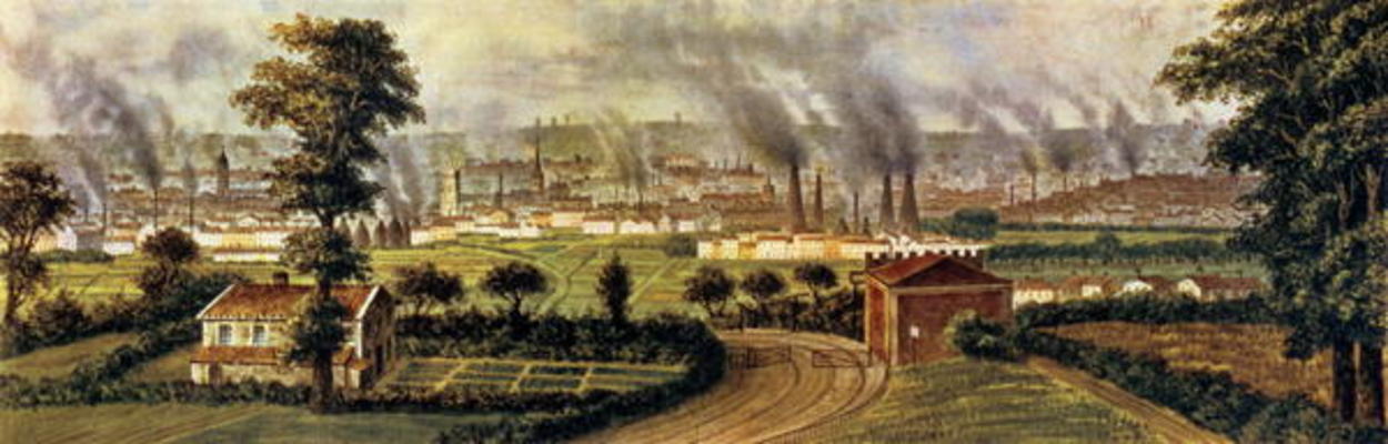Leeds from Rope Hill, c.1840 (colour litho) de Alphonse Douseau