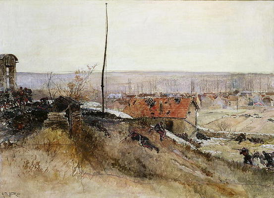 Attack on the Lime Kiln at the Champigny Quarry, 2nd December 1870, 1881 (oil on canvas) de Alphonse Marie de Neuville