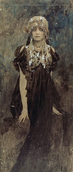 Bernhardt, Sarah  franz.Schauspielerin Paris 22.10.1844 - ebd. 26.3.1923.  ''Sarah Bernhardt in der  de Alphonse Mucha