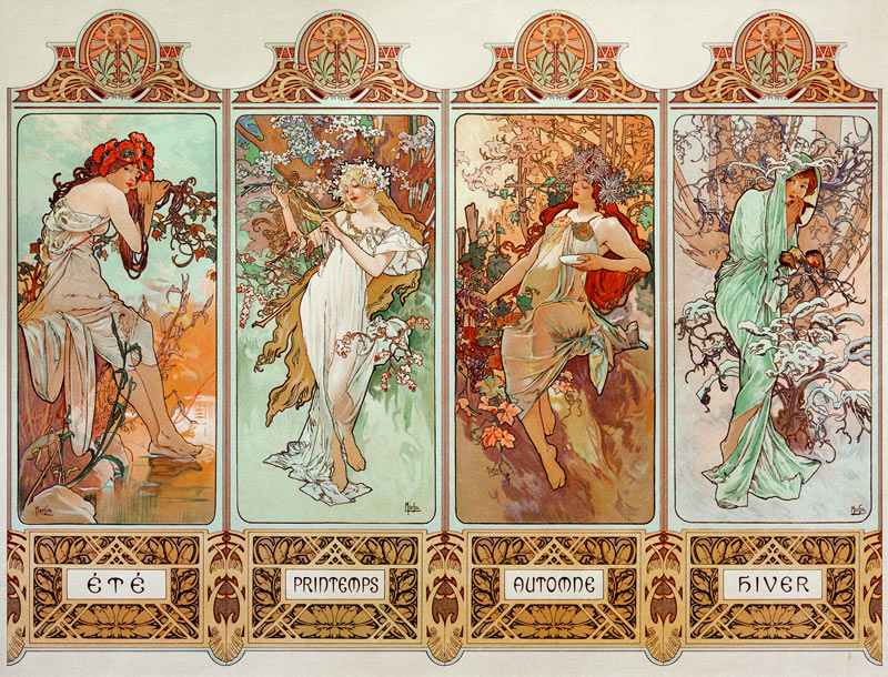 The Four Seasons de Alphonse Mucha