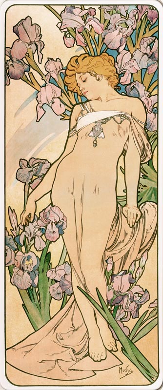 Irises (From the series Flowers) de Alphonse Mucha