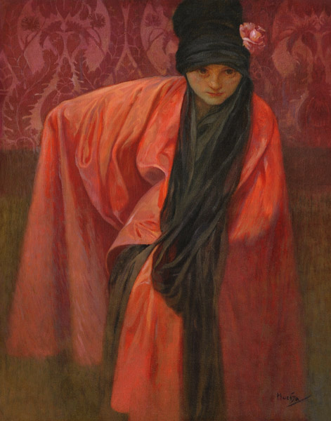Girl in Red de Alphonse Mucha