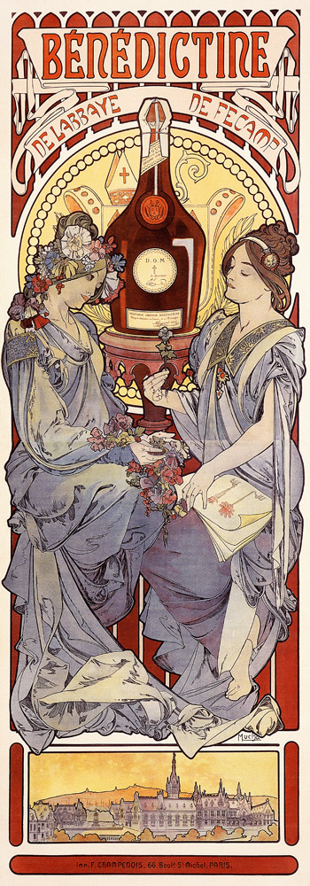 Advertising Poster for the Bénédictine de Alphonse Mucha