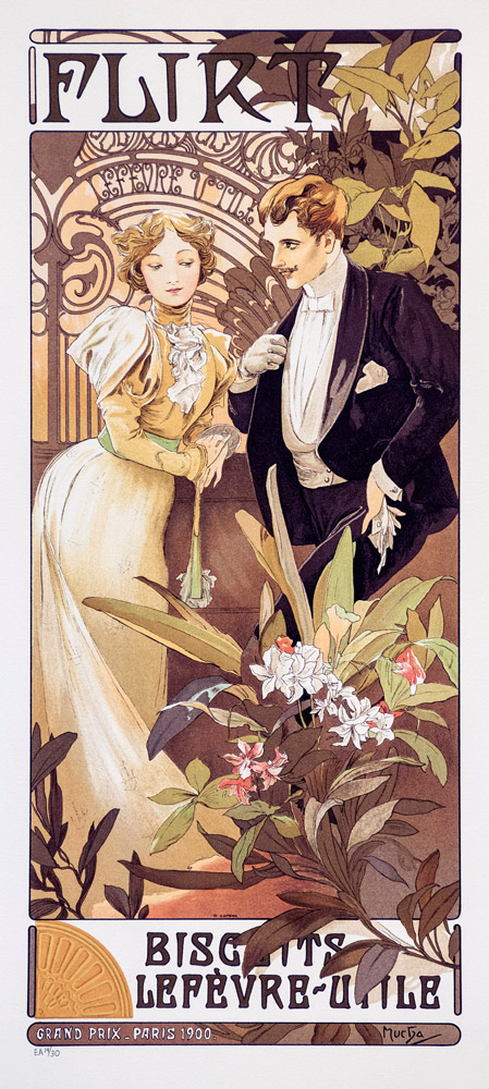 Advertising Poster for the Flirt Biscuits de Alphonse Mucha