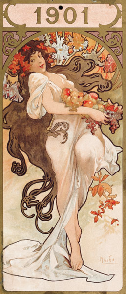 Kalenderblatt 1901 de Alphonse Mucha