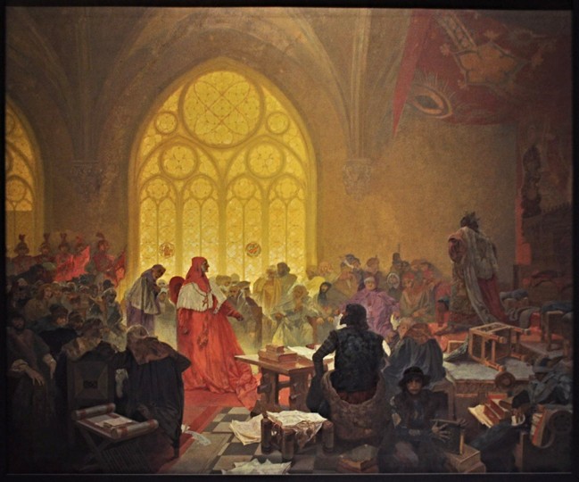 The Hussite King George of Podebrady (The cycle The Slav Epic) de Alphonse Mucha