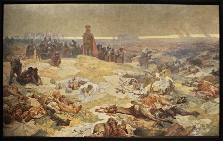 After the Battle of Grunwald. The Solidarity of the Northern Slavs (The cycle The Slav Epic) de Alphonse Mucha