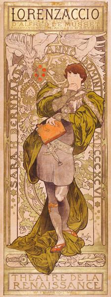 Cartel para 'Lorenzaccio' de Alfred de Musset en París, 1896, Alphonse, Mucha