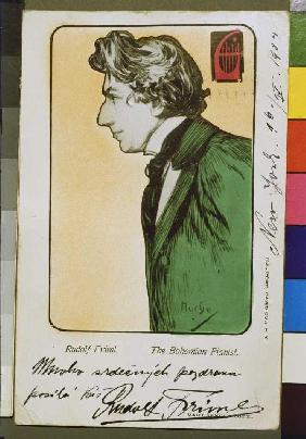 The Bohemian pianist Rudolf Friml postcard with de