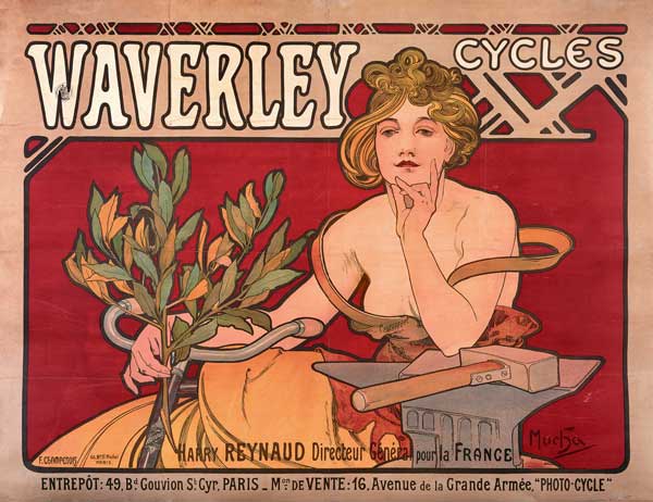 Poster advertising ''Waverley Cycles'' de Alphonse Mucha