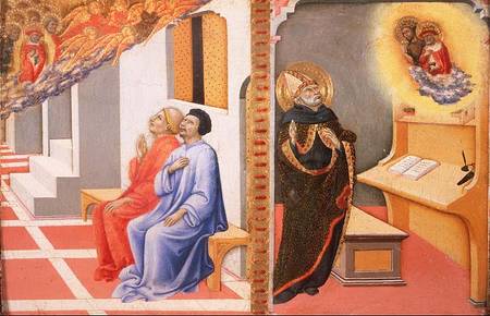 The Visions of (LtoR) St. Jerome and St. John the Baptist de also Ansano di Pietro di Mencio Pietro