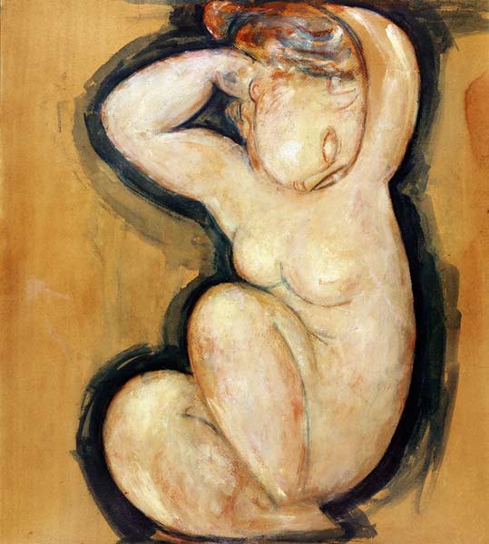 Caryatid, c.1913-14 (oil on cardboard) de Amadeo Modigliani
