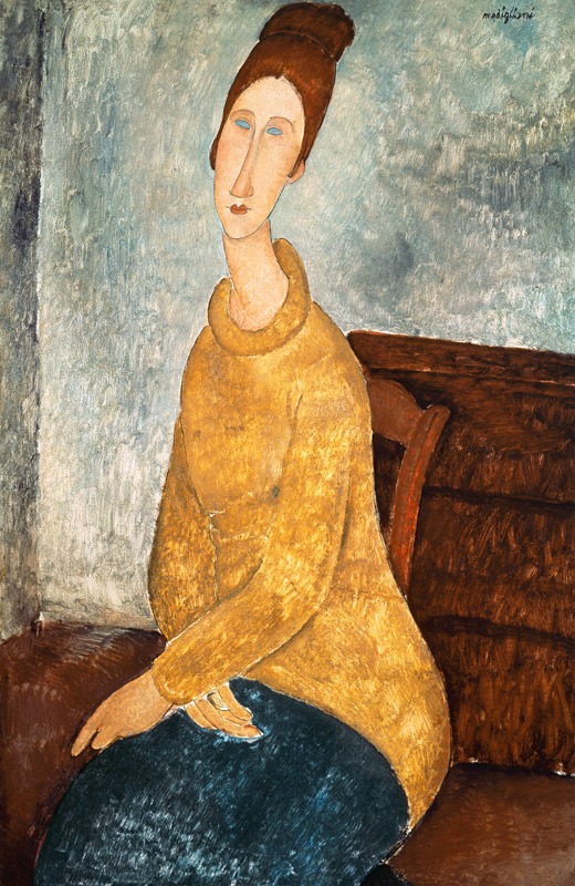 Jeanne Hebuterne in a Yellow Jumper de Amadeo Modigliani
