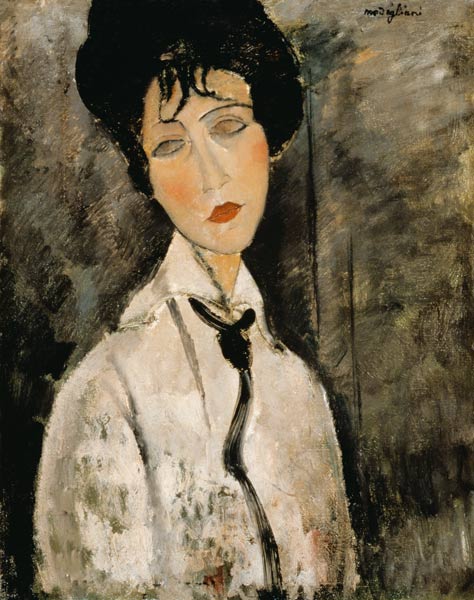 Retrato de una mujer con corbata de Amadeo Modigliani