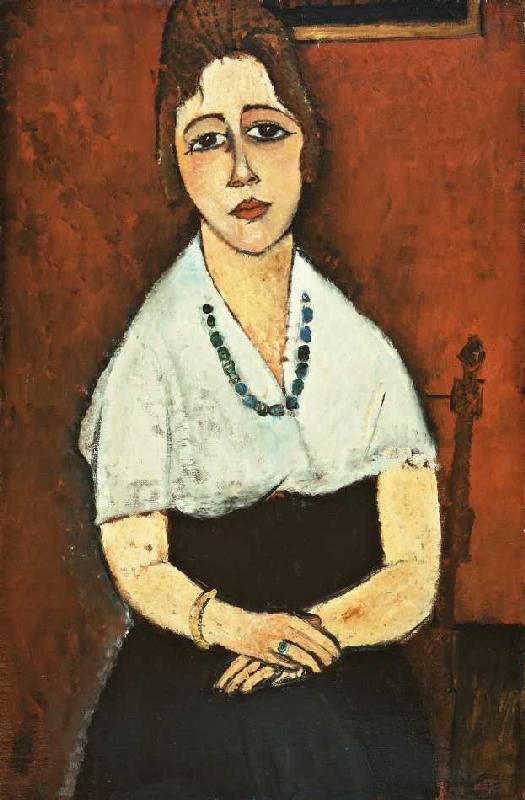 Young woman with necklace (Elena Picard) de Amadeo Modigliani