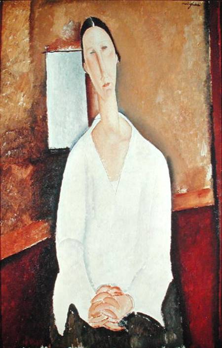 Madame Zborowska with Clasped Hands de Amadeo Modigliani