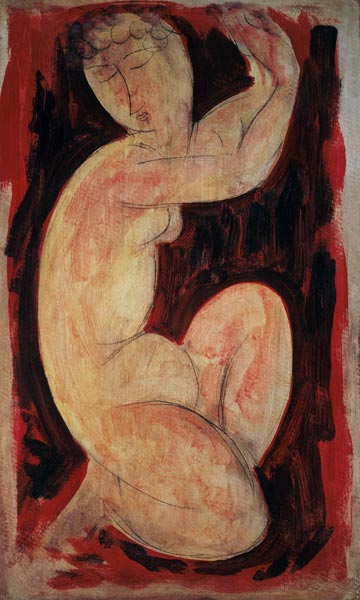 Red Caryatid, 1913 (oil, tempera and crayon on de Amadeo Modigliani