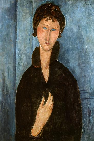 Mujer con ojos azules