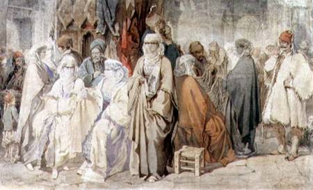 Figures in the Bazaar, Constantinople de Amadeo Preziosi