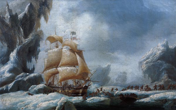 The Ship of Jules Dumont d'Urville (1790-1845) Stuck in an Ice Floe in Antarctica de Ambroise-Louis Garneray