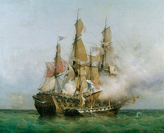 The Taking of the 'Kent' by Robert Surcouf (1736-1827) in the Gulf of Bengal, 7th October 1800 de Ambroise-Louis Garneray