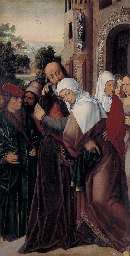 Meeting of Saints Joachim and Anne at the Golden Gate de Ambrosius Benson