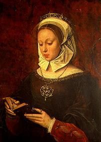 Young woman, reading in a prayer-book. de Ambrosius Benson