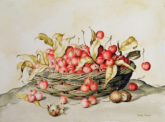 Basket of cherries de  Amelia  Kleiser