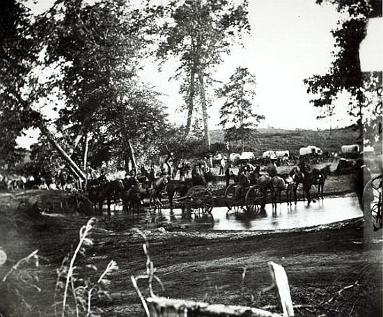 Federal battery fording a tributary of the river Rappahannock on battle day, Cedar Mountain, Virgini de American Photographer