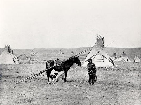 Comanche Indian (b/w photo) de American Photographer, (19th century)