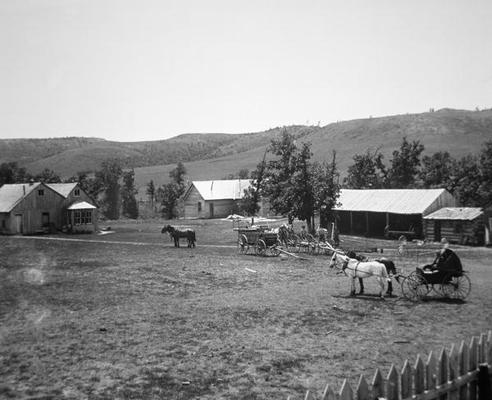 The Haylie Ranch, Crook County, Wyoming, c.1890 (b/w photo) de American Photographer, (19th century)