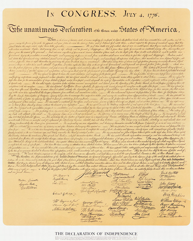 Declaration of Independence of the 13 United States of America of 1776 de American School